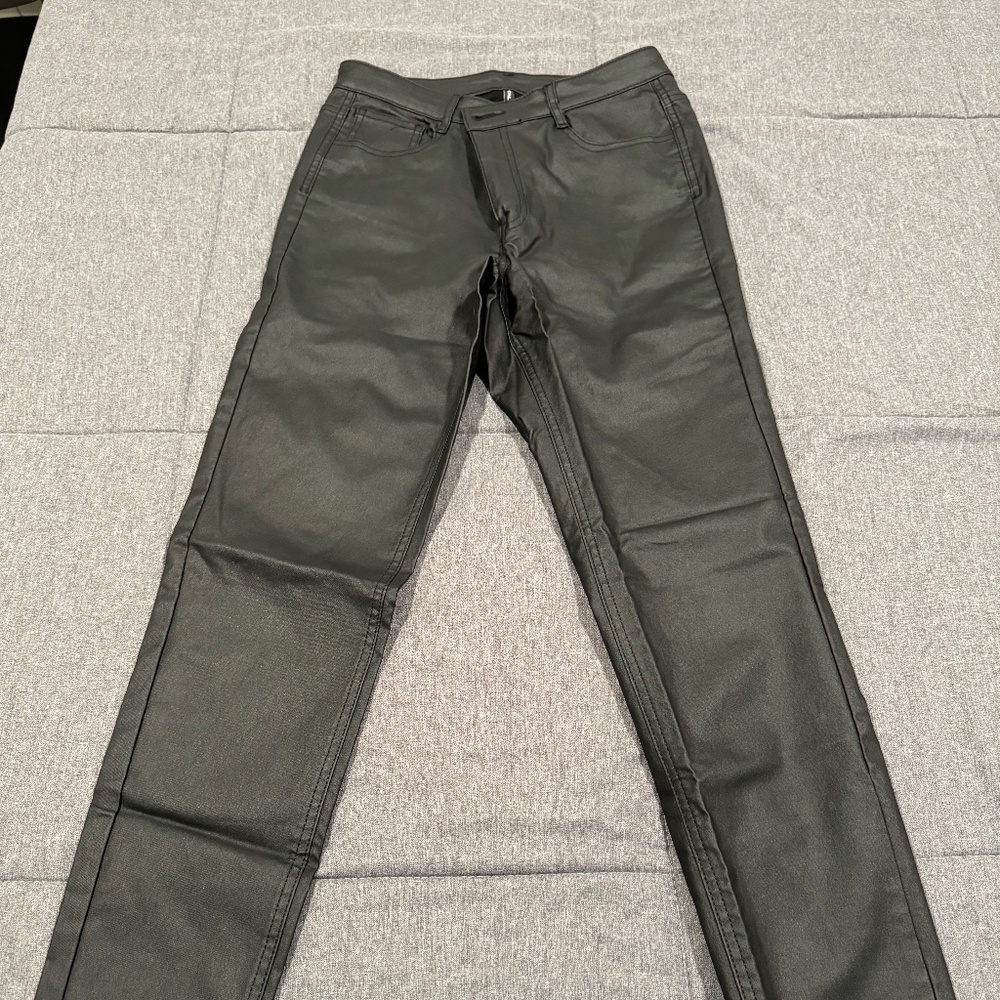 Black Coated Pants